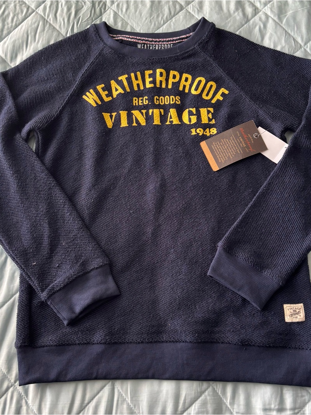 Weatherproof  Vintage Big Kids Navy Crewneck Sweatshirt Size L 14-16